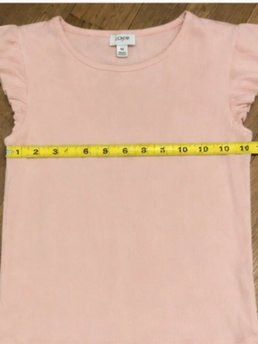 J.Crew Blush Ribbed Flutter Sleeve Top Medium Soft Cotton Modal